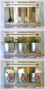 One wall organizer, 3 ways. So many possibilities! Un-clutter your space with this versatile wall organizer diy. It's easy to build from scrap wood and pipe and fits in with a rustic farmhouse decor. Hanging plants, kitchen utensils, or bathroom rack