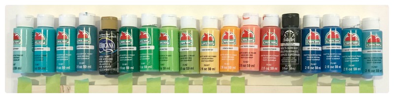 Apple Barrel paint colors used for painting the serape headboard.