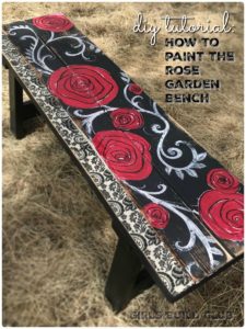 I love the red roses! This tutorial shows you step by step how to hand-paint the roses and decoupage the bench. It's an amazing look for someone who likes colorful furniture. And this diy bench tutorial tells you how to do it! by Girls Build Club