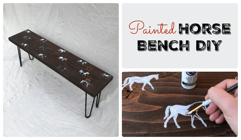 How to paint this horsey bench. Hint - lots of tracing of horses!