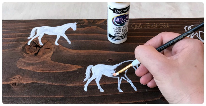 Painting the horses white as the base layer