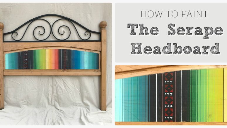 You'll love this colorful painted headboard, inspired by Mexican Serape blankets.