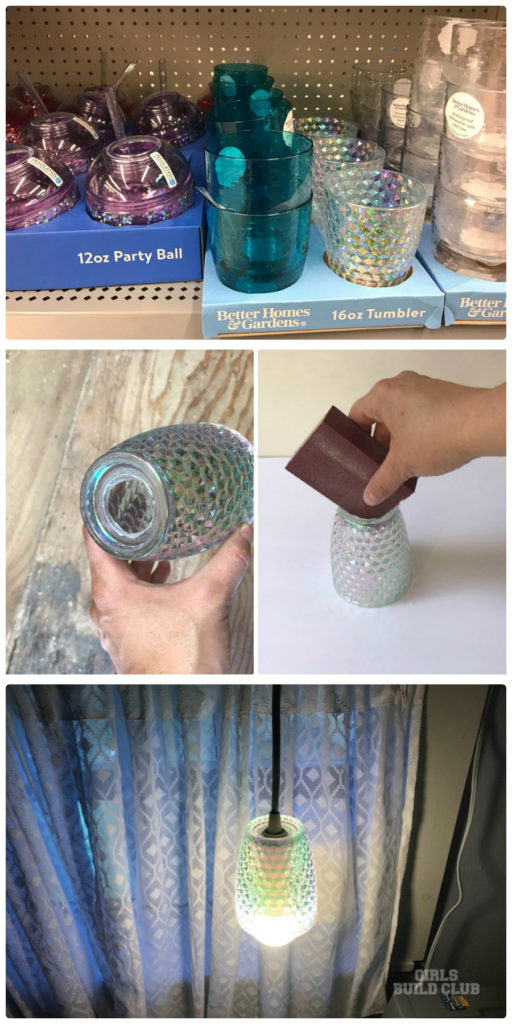 DIY home decor at it's finest...turning a Walmart clearance tumbler into a pendant light for my bedroom. Haha! Click through to see how I did it.