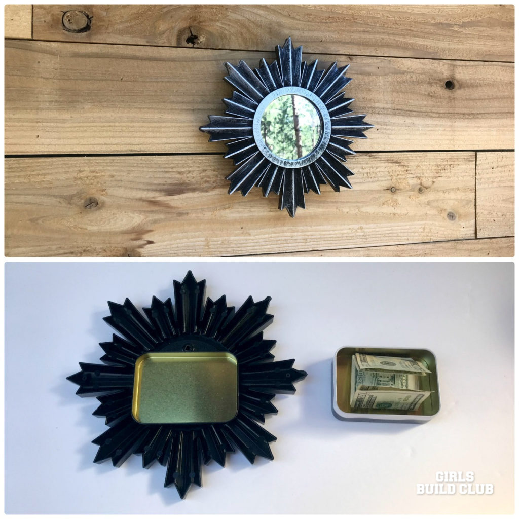 I made this Secret Stash Mirror with dollar store supplies - a mirror and a kids puzzle tin!  Click through to see how you can make it and hide your little valuables in plain sight!