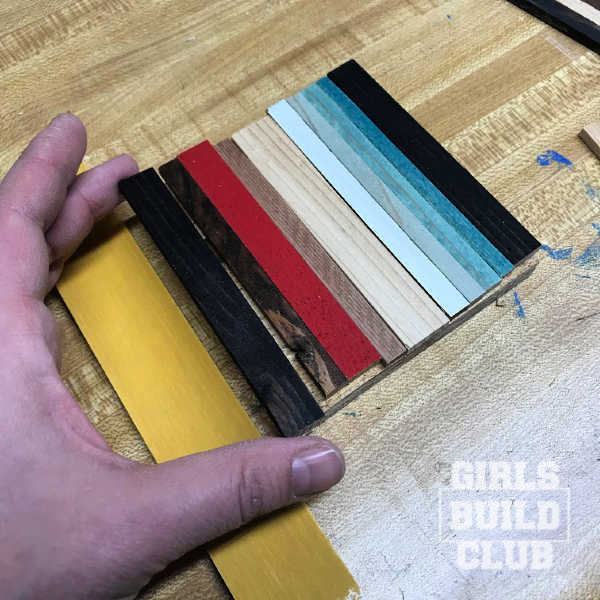 Okay I figured out the order of colors for my simple striped mosaic.  Learn how to make your own woodworking mosaic in this diy tutorial.