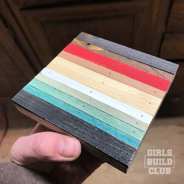 Great beginner woodworking project! Easy to make this simple wood mosaic in this tutorial