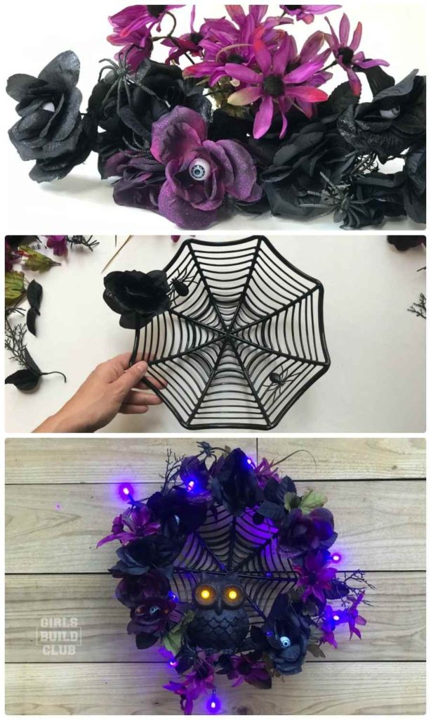 DIY Halloween Wreath - A Dollar Store Decor Project - Girls Build Club