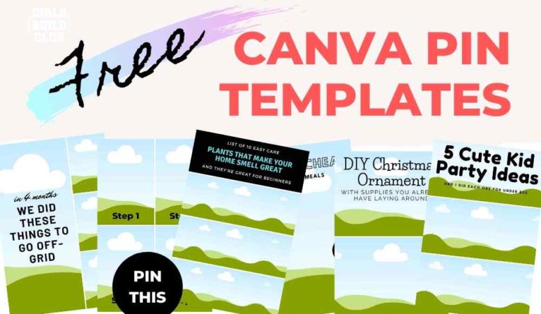 Free Canva Pin Templates for you to customize for your blog.