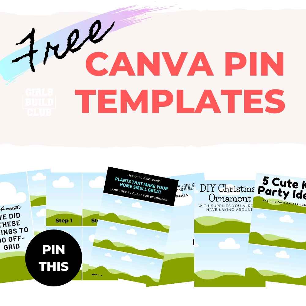 Free Canva Pin templates for bloggers! Just drag and drop your photos into the template. This is a major time saver. #pinterestmarketing #canvatemplates #freetemplates #bloggingtips