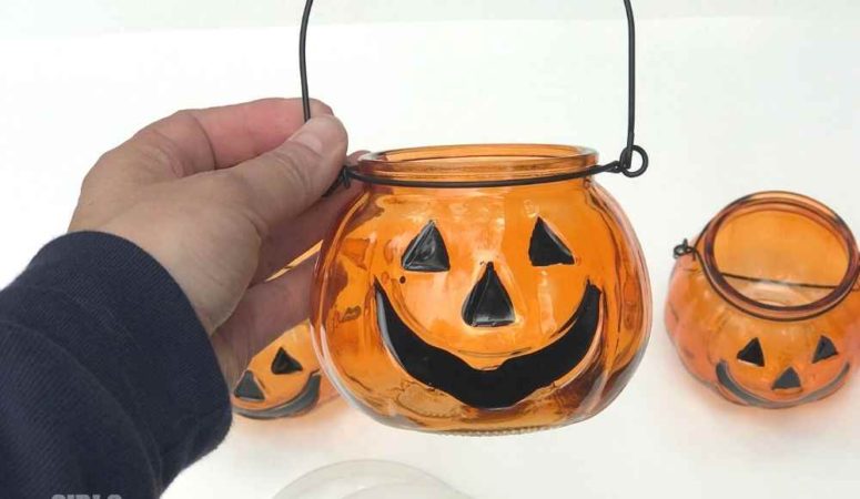 Halloween Pumpkin Solar Light Decor- Dollar Store DIY