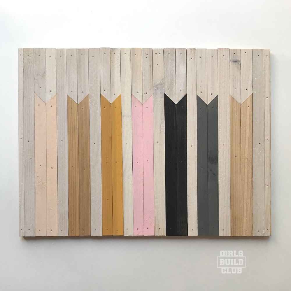 Lay out the pieces of your wood mosaic wall art