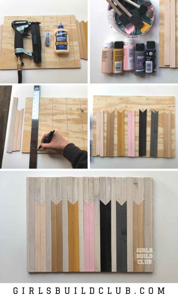 How to make geometric wood mosaic wall art