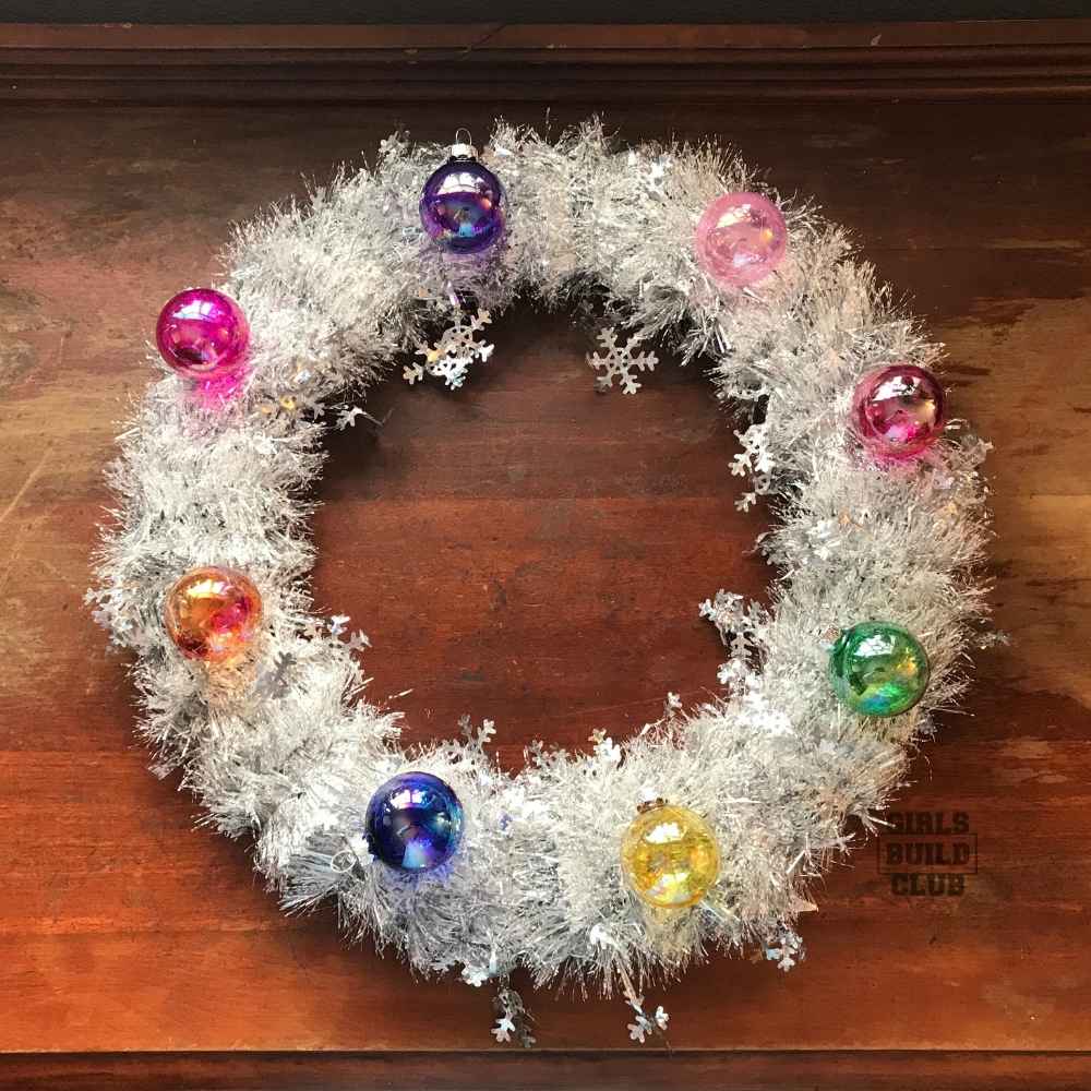 Add your ornaments to the DIY Vintage Christmas Wreath!